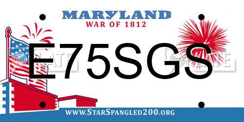 E75SGS Maryland License Plate