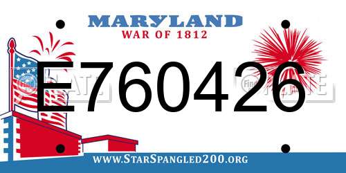 E760426 Maryland License Plate