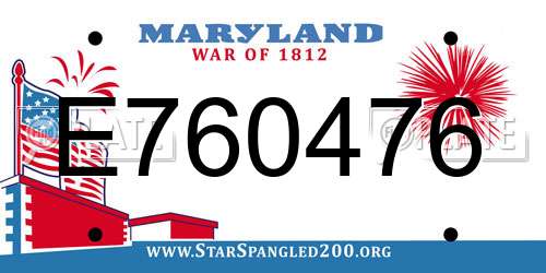 E760476 Maryland License Plate