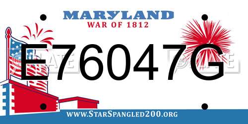 E76047G Maryland License Plate