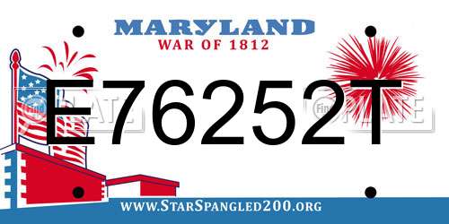 E76252T Maryland License Plate