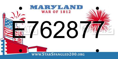 E762877 Maryland License Plate