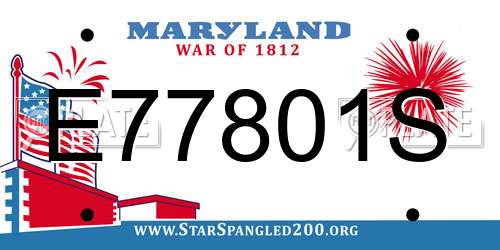 E77801S Maryland License Plate