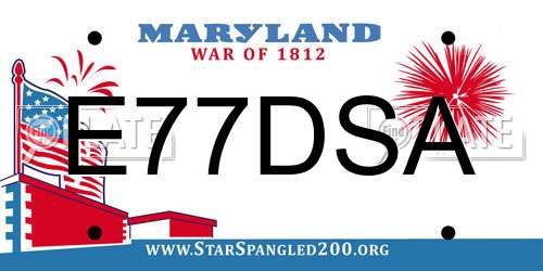 E77DSA Maryland License Plate