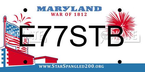 E77STB Maryland License Plate