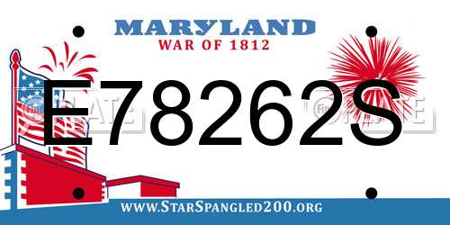 E78262S Maryland License Plate