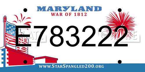 E783222 Maryland License Plate