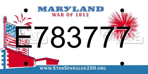 E783777 Maryland License Plate