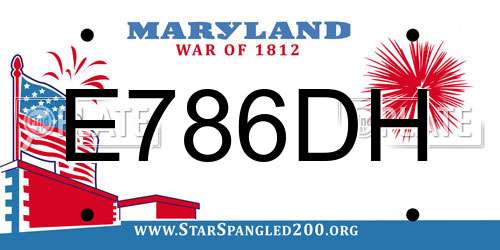 E786DH Maryland License Plate