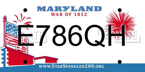 E786QH Maryland License Plate