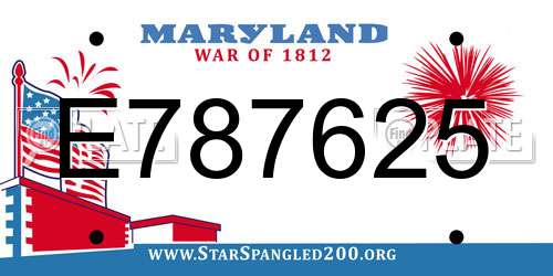 E787625 Maryland License Plate