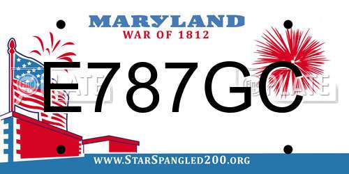 E787GC Maryland License Plate