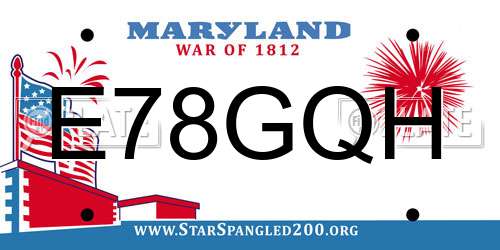E78GQH Maryland License Plate