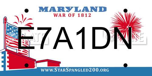E7A1DN Maryland License Plate