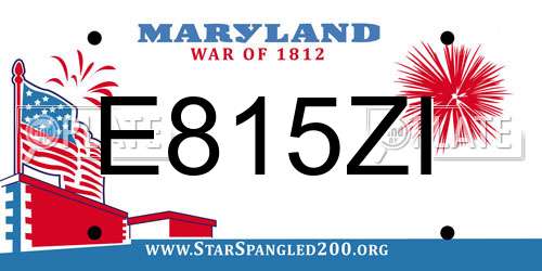 E815ZI Maryland License Plate