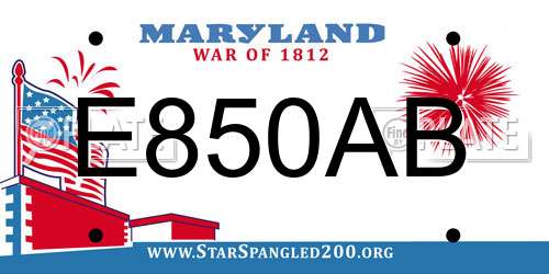 E850AB Maryland License Plate