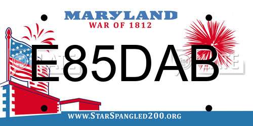 E85DAB Maryland License Plate