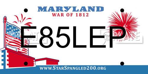 E85LEP Maryland License Plate