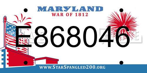 E868046 Maryland License Plate