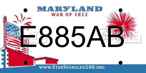 E885AB Maryland License Plate