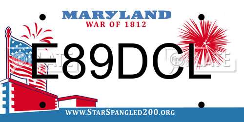E89DCL Maryland License Plate