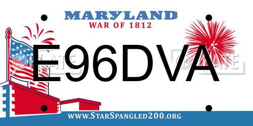 E96DVA Maryland License Plate
