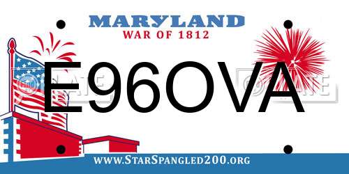 E96OVA Maryland License Plate