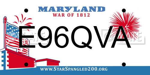 E96QVA Maryland License Plate