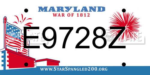 E9728Z Maryland License Plate