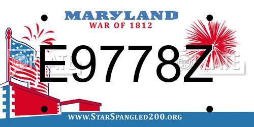 E9778Z Maryland License Plate