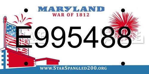 E995488 Maryland License Plate