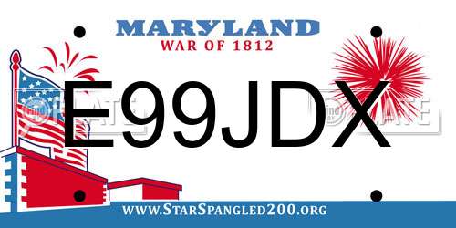 E99JDX Maryland License Plate