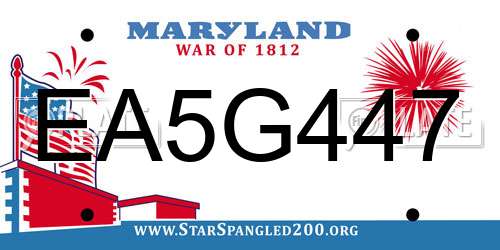 EA5G447 Maryland License Plate