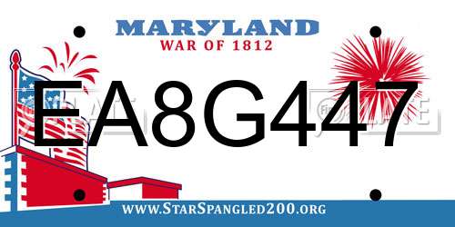 EA8G447 Maryland License Plate
