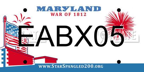 EABX05 Maryland License Plate