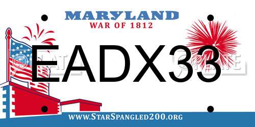 EADX33 Maryland License Plate