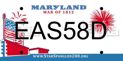 EAS58D Maryland License Plate