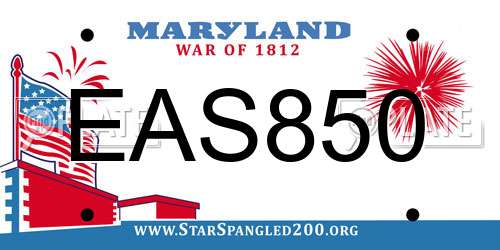 EAS850 Maryland License Plate