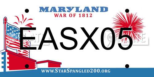 EASX05 Maryland License Plate