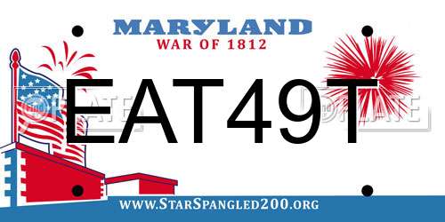 EAT49T Maryland License Plate