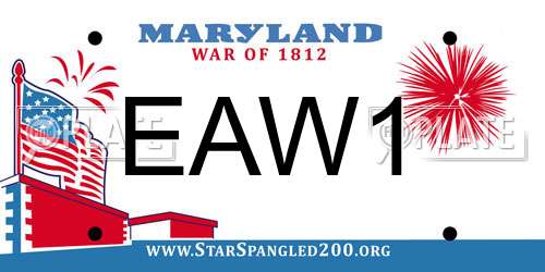 EAW1 Maryland License Plate