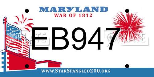 EB947 Maryland License Plate
