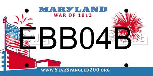 EBB04B Maryland License Plate