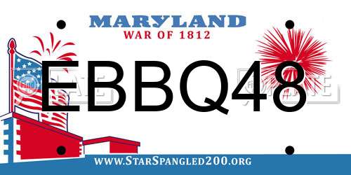 EBBQ48 Maryland License Plate