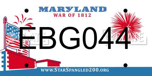 EBG044 Maryland License Plate