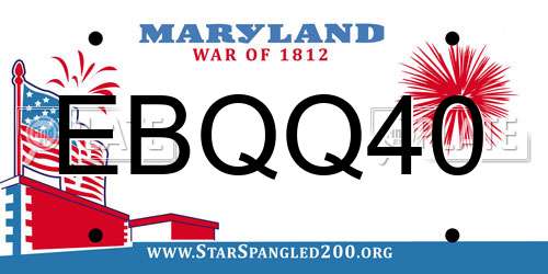 EBQQ40 Maryland License Plate