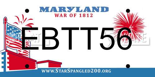 EBTT56 Maryland License Plate