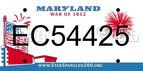 EC54425 Maryland License Plate