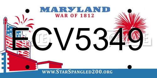 ECV5349 Maryland License Plate
