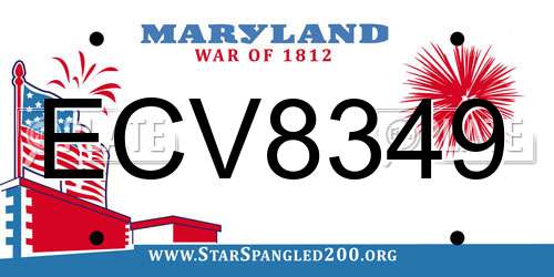 ECV8349 Maryland License Plate
